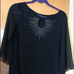 Black blouse with bling